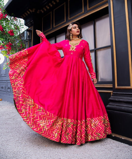 Gulabraat 3 PC (Dupatta, Frok, Bottom Capri)